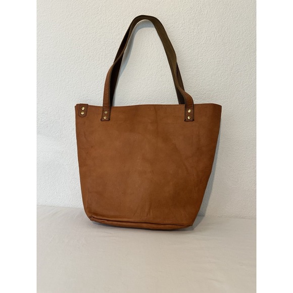 New BERLINER Bags Large Light Brown Leather Tote Bag Purse Pouch Cross Body Stra - Picture 3 of 7